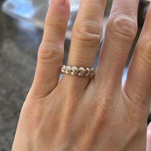 Pandora Silver Heart Band Ring